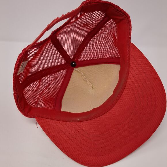 TWA Snapback Mesh Back Trucker Hat Red M/L Adjustable Colorblock - Picture 7 of 9